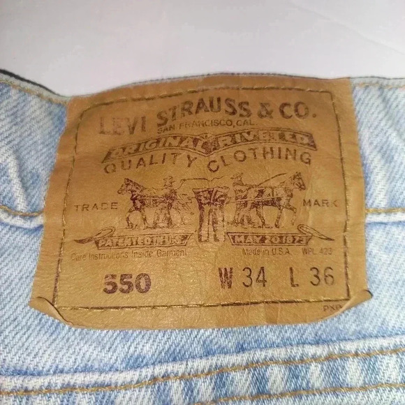 Vtg  80s Levis 505 Denim Jeans Sz 34x36 Light Wash Orange Tab USA 40550-0234 - Picture 4 of 11